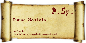 Mencz Szalvia névjegykártya
